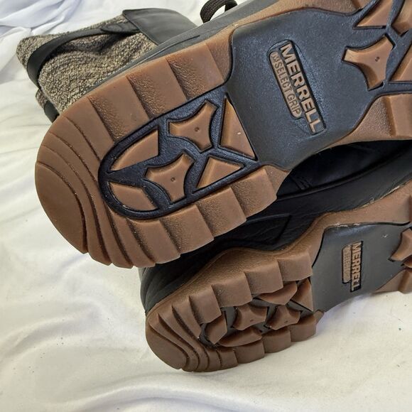 Merrell Eventyr Peak Black Leather Tall Zip Waterproof Tall Winter Boots Size 9 - Picture 11 of 12